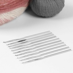 Набор крючков для вязания, d = 1-1,9 мм, 12 см, 10 шт Арт Узор