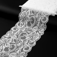 Кружево эластичное, 150 ± 0,5 мм × 10 ± 1 м, цвет кипенно-белый Арт Узор