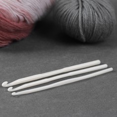 Набор крючков для вязания, d = 4/5/6 мм, 14 см, 3 шт, цвет белый Арт Узор