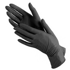 Перчатки медицинские, нитриловые, неопудренные, размер m, 50 пар, чёрные NO Brand
