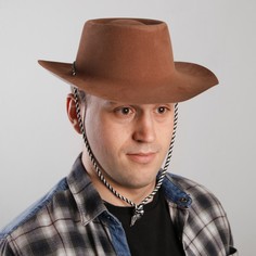 Карнавальная шляпа с большими полями, коричневая NO Brand