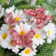 Бабочки для декора и флористики, на прищепке, пластиковые, фиолетовые, микс, 5 см и 8 см NO Brand