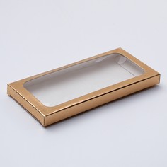 Подарочная коробка под плитку шоколада, с окном, золотая, 17 х 8 х 1,4 см Upak Land