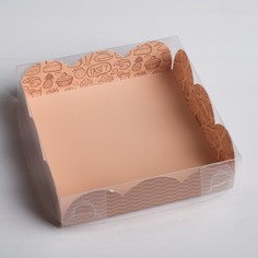 Коробка для кондитерских изделий с pvc-крышкой desert, 10,5 × 10,5 × 3 см Дарите Счастье