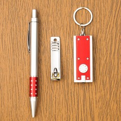 Набор подарочный 3в1 (ручка, кусачки, фонарик красный) NO Brand