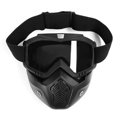 Очки-маска для езды на мототехнике, разборные, стекло с затемнением, черные NO Brand