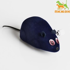 Мышь заводная, 7 см, темно-синяя Пижон