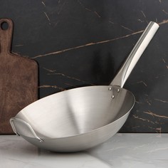 Сковорода-wok из нержавеющей стали chief, d=30 см, с ручкой Hanna Knövell