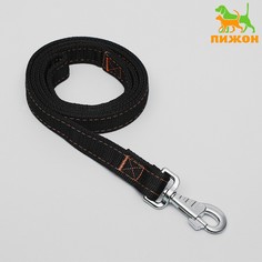 Поводок двухслойный с усиленным карабином, 1,2 м х 2,5 см, черный Пижон