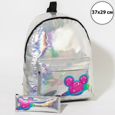 Рюкзак школьный с пеналом, 38х30х11 см, микки маус Disney