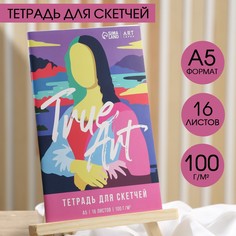 Тетрадь для скетчей а5, 16 л. 100 г/м2 true art Artlavka