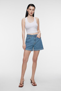 шорты джинсовые женские Шорты мини джинсовые с высокой посадкой и подворотами Befree