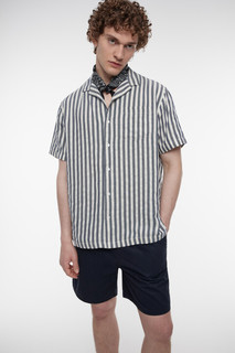 верхняя сорочка мужская Рубашка прямая в полоску с коротким рукавом Befree
