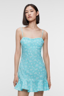 Платье-сарафан мини льняное с воланами и оборками Befree