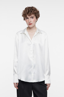 Блузка-рубашка прямая атласная с V-вырезом Befree