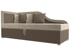 Детский диван Дюна левый угол Микровельвет/Рогожка Бежевый/Корфу 03 Bravo