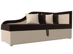 Детский диван Дюна правый угол Микровельвет/Экокожа Коричневый/Бежевый Bravo