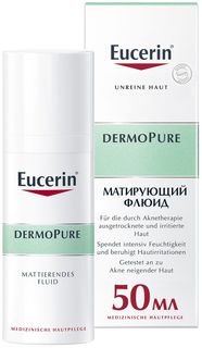 Увлажняющий матирующий флюид для проблемной кожи Eucerin DermoPURE, 50 мл