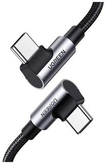 Кабель UGREEN US355 (80150) USB-C 3.1 M/M Gen2 5A Cable в оплетке. 1 м. черный
