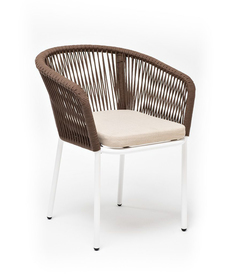 Плетеный стул из роупа Марсель бежево-коричневый 4sis