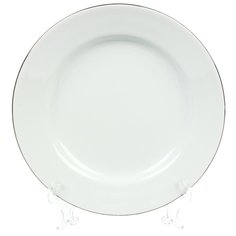 Тарелка десертная, керамика, 20 см, круглая, Идиллия, Платиновый, Добрушский фарфоровый завод, 7С1335Ф34