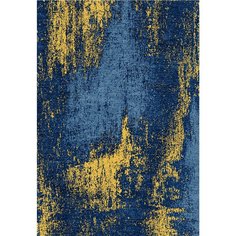 Ковер интерьерный 1.33х1.9 м, Silvano, Синий с горчичным, прямоугольный, 217235B
