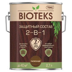 Антисептики защитно-декоративные средство деревозащитное TEKC Bioteks 2-в-1 2,7л палисандр, арт.700008208 ТЕКС