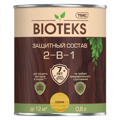 Антисептики защитно-декоративные средство деревозащитное TEKC Bioteks 2-в-1 0,8л сосна, арт.700008169 ТЕКС