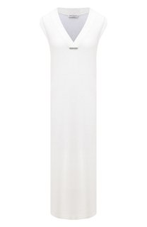 Платье изо льна и шелка Brunello Cucinelli