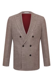 Пиджак из шерсти и шелка Brunello Cucinelli