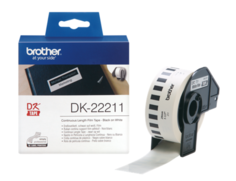 Наклейка Brother DK22211 Пленочная клеящаяся лента Brother (белая, ширина 29 мм x 15.24 м)