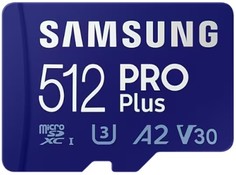Карта памяти 512GB Samsung MB-MD512KA/APC PRO Plus microSDXC (SD адаптер) U3 V30 A2 class 10 UHS-I 1