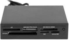 Карт-ридер Ginzzu GR-116B USB 2.0, SD/SDHC/MMC/MS/microSD/xD/CF, 3.5", черный