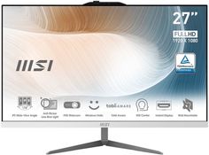 Моноблок 27 MSI Modern AM272 12M-419XRU 9S6-AF8212-419 i5 1240P/16GB/512GB SSD/Integrated/1920x1080/WiFi/BT/cam/wireless kbd/mouse/noOS/white