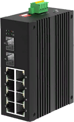 Коммутатор неуправляемый NSGate NIS-3200-208GS 62G8SFP2 8 10/100/1000Base-T + 2 SFP/1G, 12-58VDC, -4