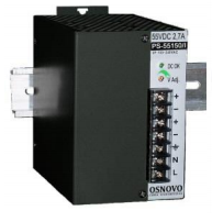 Блок питания OSNOVO PS-55150/I промышленный. DC55V, 2,7A (150W). Диапазон входных напряжений: AC100-240V. КПД: 83%. Регулировка выходного напряжения в