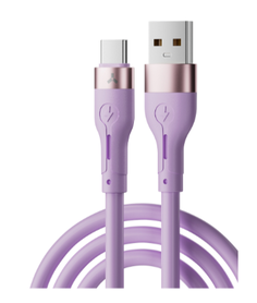 Кабель интерфейсный AccesStyle AC30-S100 Violet USB 3.0 - USB Type С, 3А, 100 см; Оплётка: Силикон