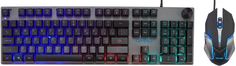 Клавиатура и мышь Oklick 500GMK 1546797 клав:серый/черный мышь:черный/серый USB Multimedia LED