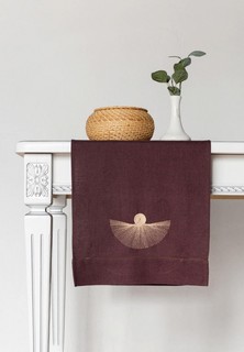Скатерть-дорожка Bellehome Black mistery с вышивкой 40х160 хлопок/лен