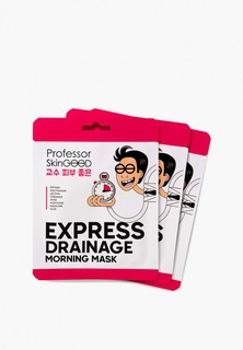 Маски для лица 3 шт. Professor SkinGood утренние, Express drainage morning mask, против отечности, с пептидами и алоэ