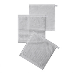 Набор полотенец SOFT SILVER Набор Antibacterial Cotton Towels, махровые салфетки 3 шт., 30х30 см. Цвет: «Благородное серебро» (серый)