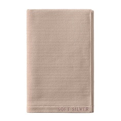 Полотенце SOFT SILVER Антибактериальное махровое полотенце для тела с массажным эффектом, 65х140 см. Цвет: «Песчаный берег» (бежевый)
