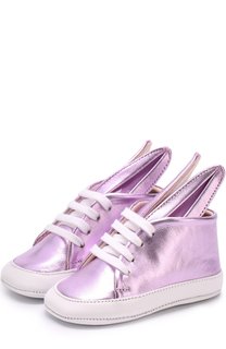 Пинетки из металлизированной кожи с декором на шнуровке Minna Parikka Mini