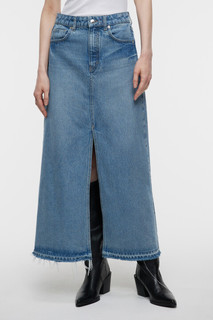 юбка джинсовая женская Юбка-трапеция макси джинсовая с открытыми срезами Befree