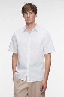 верхняя сорочка мужская Рубашка slim хлопковая приталенная с коротким рукавом Befree