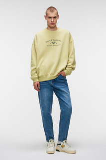Свитшот oversize хлопковый утепленный с принтом Befree