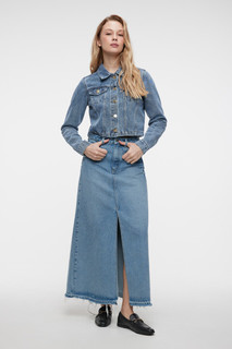 жакет джинсовый женский Куртка-джинсовка укороченная с нагрудными карманами Befree