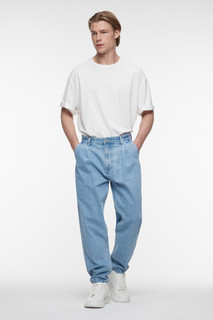 брюки джинсовые мужские Джинсы ManBalloon широкие со сборками на поясе Befree