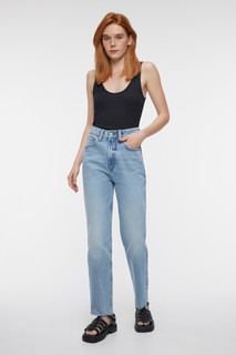 брюки джинсовые женские Джинсы straight прямые с обрезанными краями Befree