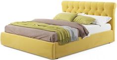 Мягкая кровать Ameli 1400 желтая с подъемным механизмом Bravo